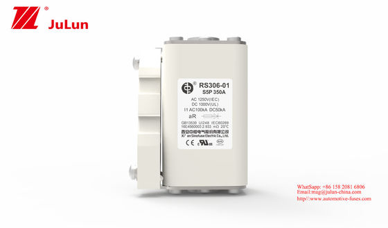 รถยนต์ไฟฟ้า ROHS ไดรฟ์ฟิวส์ 350A 1000V แรงดันสูง ประเภทชิป ฟังก์ชั่นรีเซ็ตอัตโนมัติ
