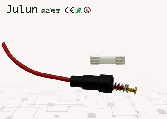 Inline Kaca Tegangan Rendah Fuse Holder Solder Type Witih Black Nylon Body