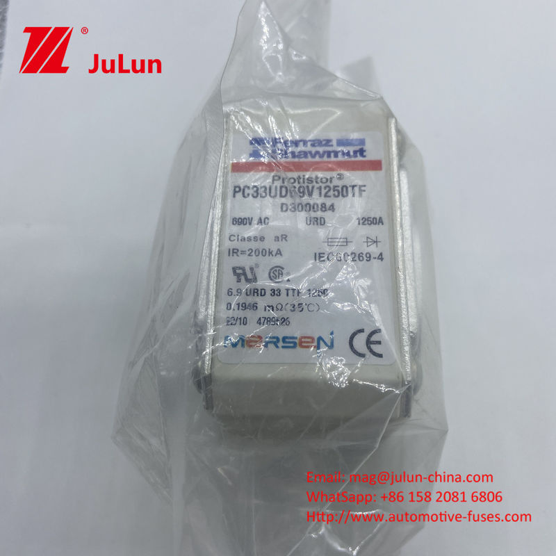 Ferraz D300084 Keramik Fuse Kendaraan 1250A 690V 200KA DC Fault Current