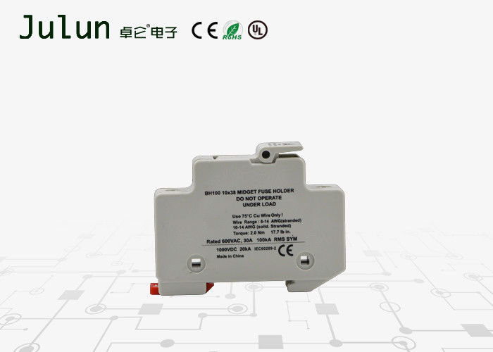 力の適用1000V低電圧のヒューズ ブラケット10x38mm DINの柵の土台