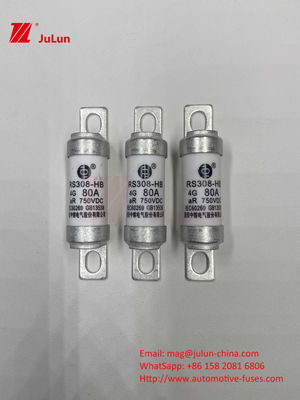M6 Bolted EV Fuse 750V 80A10A 30A 50A 750VDC EV Fuse Hey phù hợp với hệ thống kéo EV, chuyển đổi điện