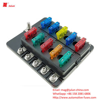 12 Way Fuse Box 12 Way Positive And Negative Car Boat Safety Seat With LED Light Car Insert Automatic Reset Car Fuse Sea (hộp an toàn 12 chiều dương và âm)