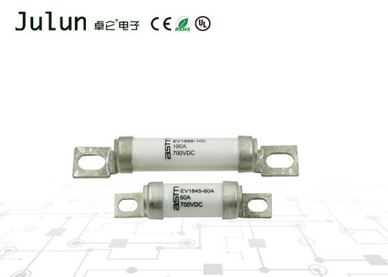 แท่นชาร์จเซรามิกแรงดันสูงยานยนต์ฟิวส์ฟิวส์ DC 700V 100A การใช้รถยนต์พลังงาน